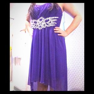 Purple High-Low Deb Prom Dress
